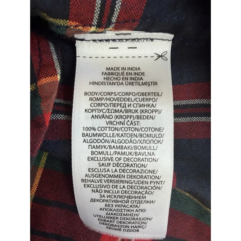 Polo Ralph Lauren Girls 7 Tartan Plaid Shirt Dress Red Green Flannel Belted